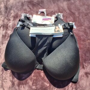 2 44C Black Full Coverage Bras Bobbie Brooks Bundle